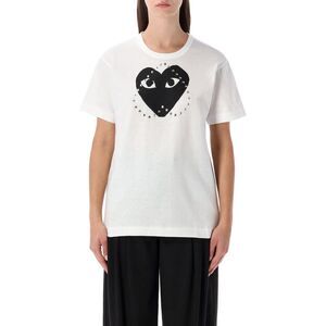 COMME DES GARCONS PLAY Men's Cotton T-Shirt with Heart Logo Men WHITE T-Shirts